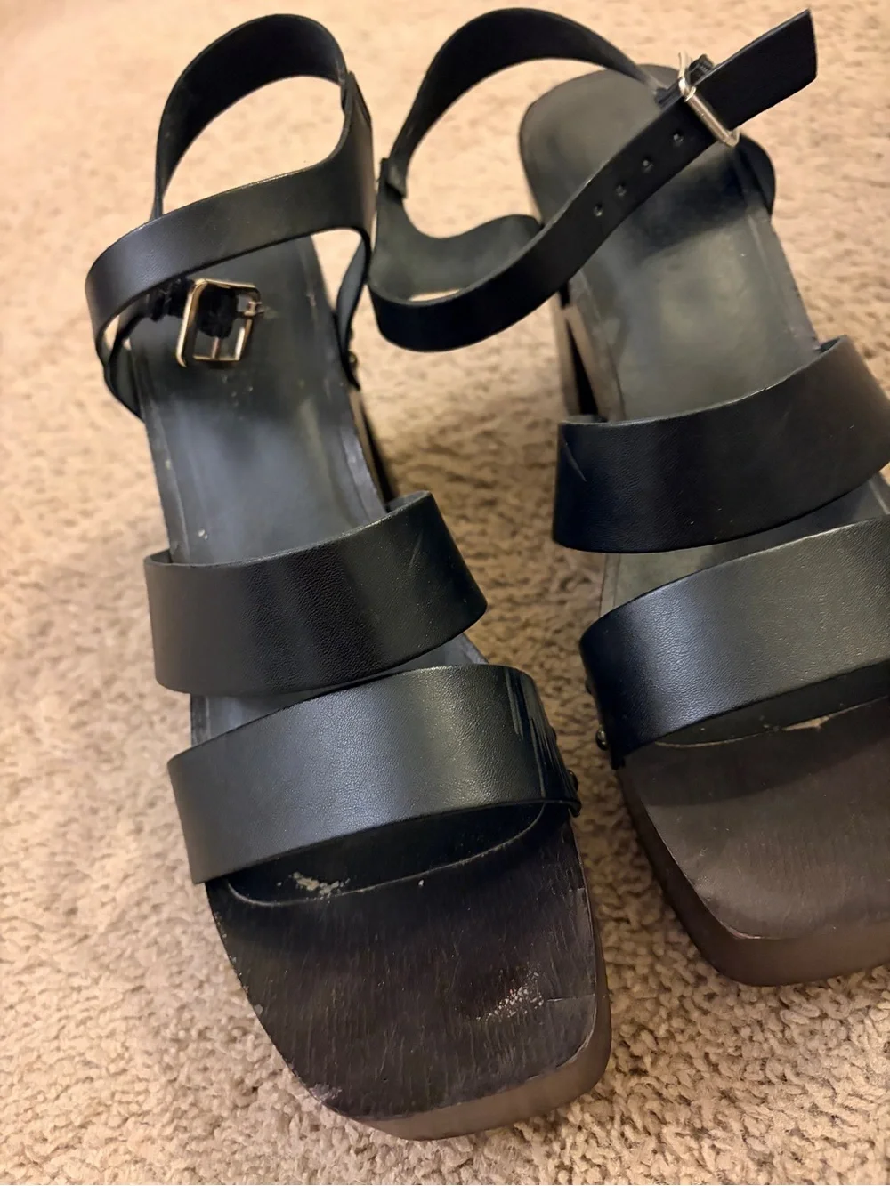 Madden Girl Black Platform Strappy Heels